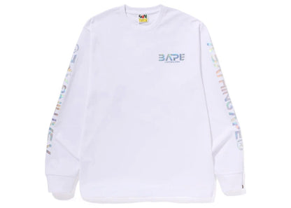 BAPE Moon Photo L/S Tee White