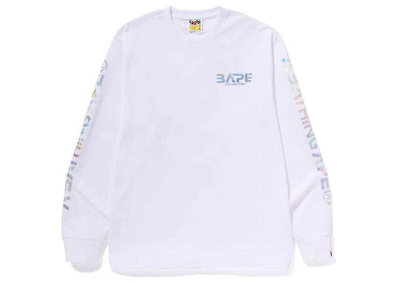 BAPE Moon Photo L/S Tee White