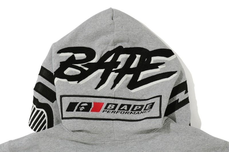 BAPE Motor Sport Full Zip Hoodie Grey