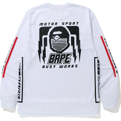BAPE Motor Sport L/S Tee White