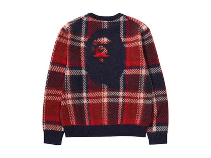 BAPE Mr Bathing Ape Check Sweater Red