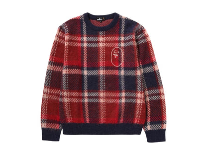 BAPE Mr Bathing Ape Check Sweater Red