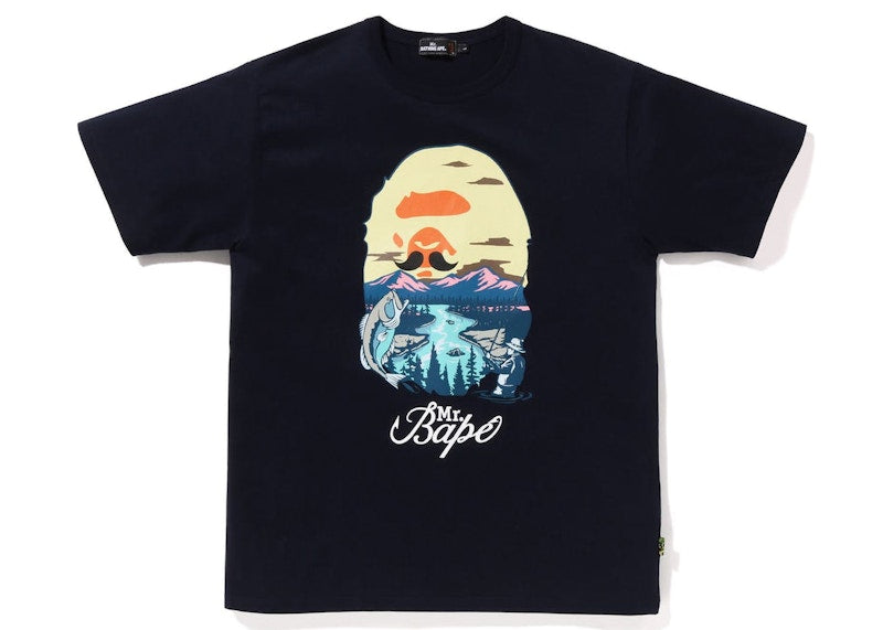 BAPE Mr Bathing Ape Head Wide Tee Black