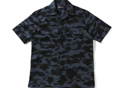 BAPE Mr Camo Open Collar Shirt Black