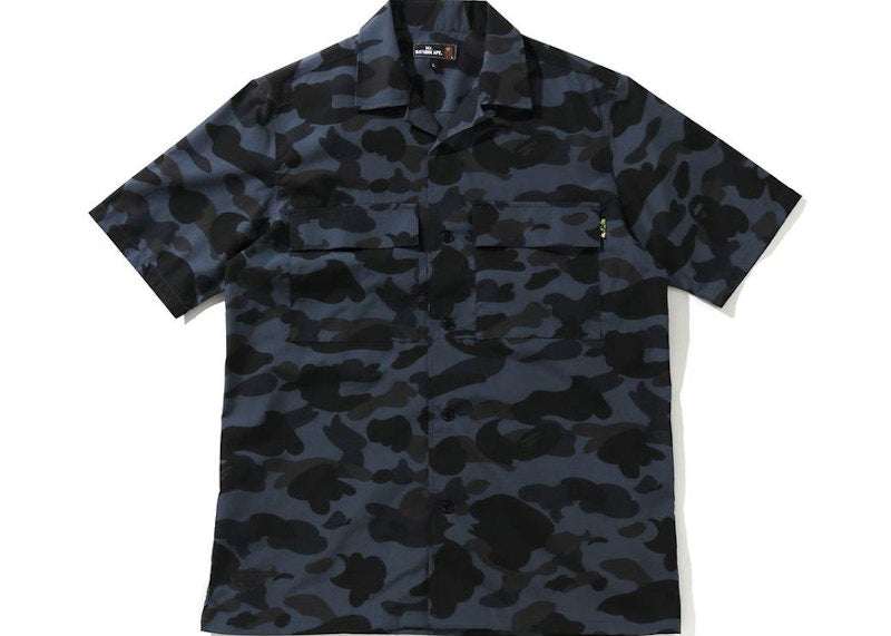 BAPE Mr Camo Open Collar Shirt Black