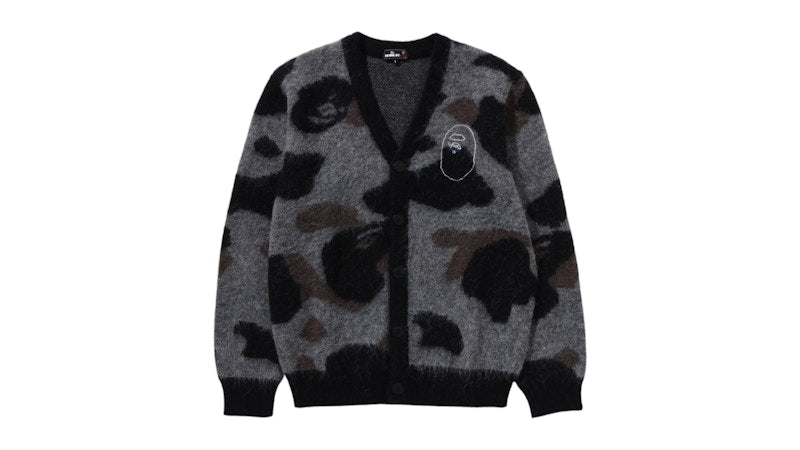 BAPE Mr.Bathing Ape Camo Mohair Jacquard Cardigan Multicolor