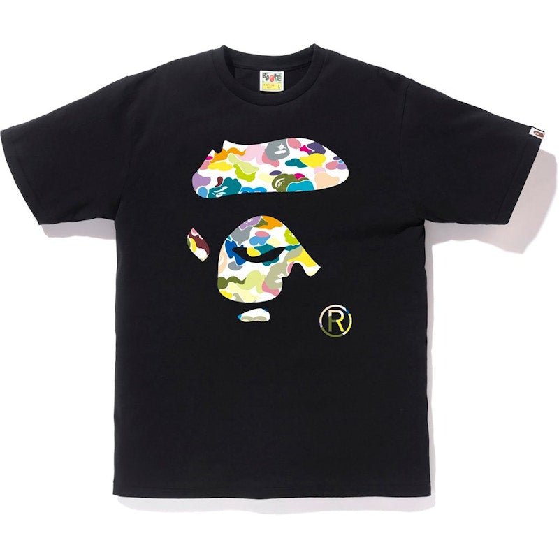 BAPE Multi Camo Ape Face Tee Black
