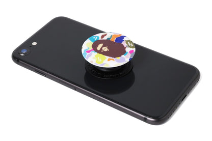 BAPE Multi Camo Ape Head Popsocket White