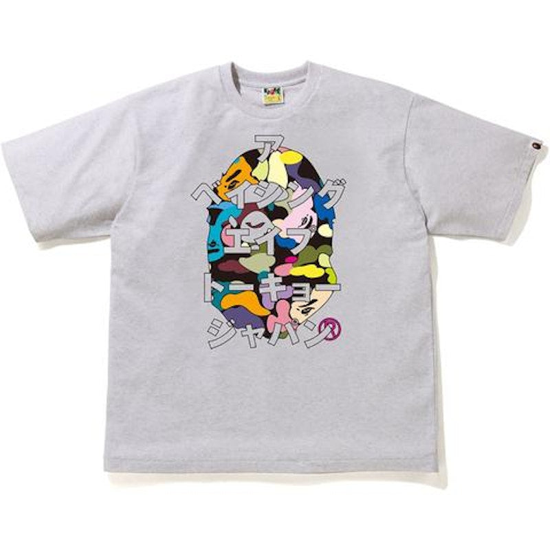 BAPE Multi Camo BAPE Katakana RLX Tee Gray