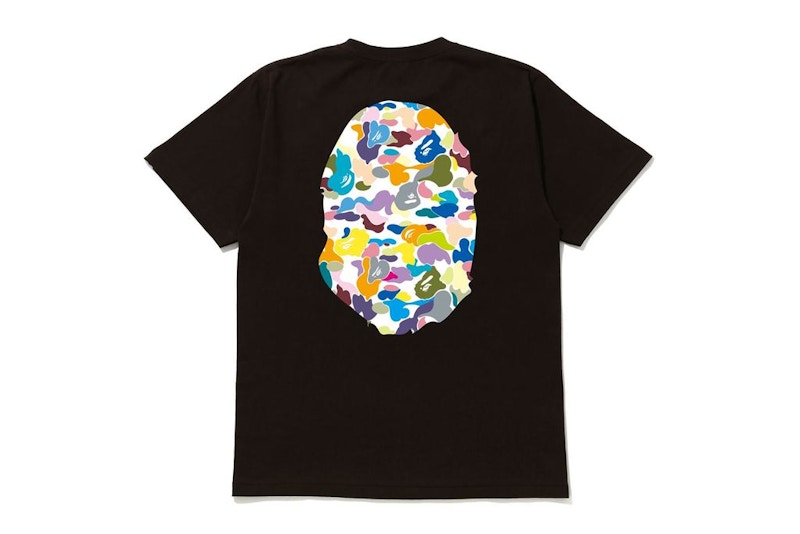 BAPE Multi Camo Big Ape Head Tee Brown