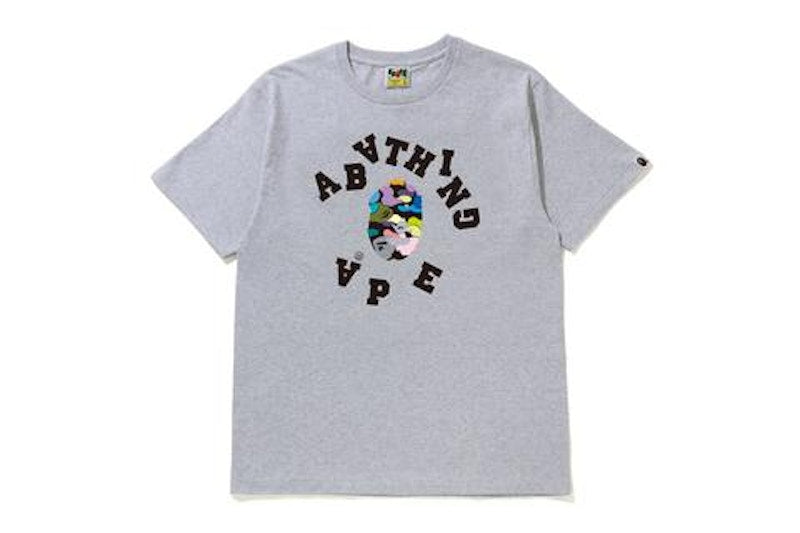 BAPE Multi Camo Broken College Tee Grey