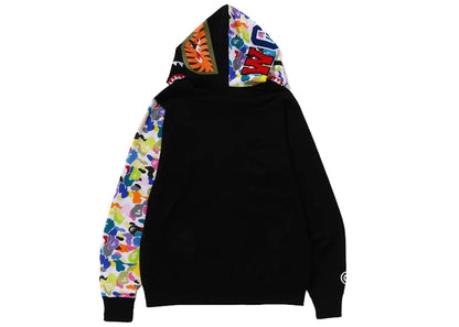 BAPE Multi Camo NYC Logo Shark Full Zip Hoodie Black