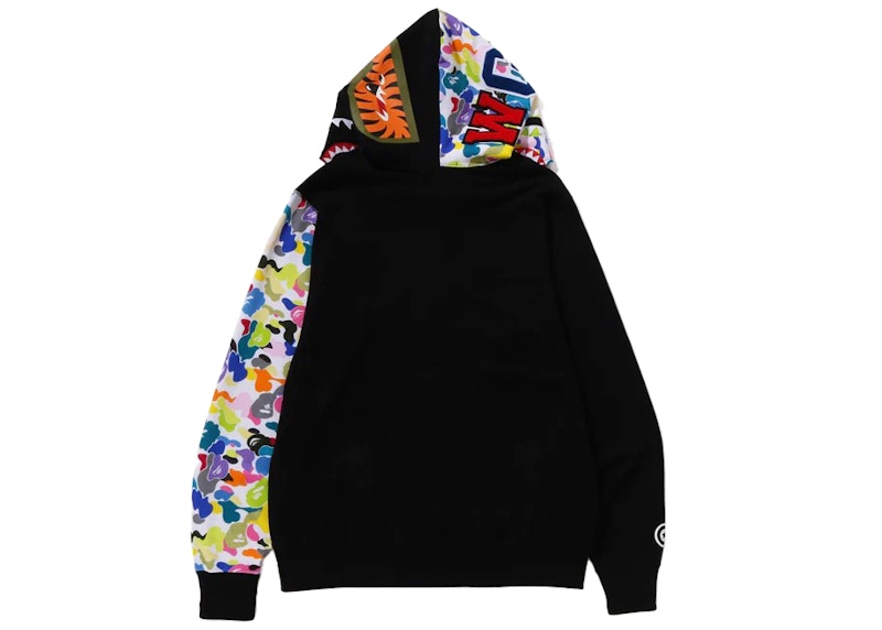 BAPE Multi Camo NYC Logo Shark Full Zip Hoodie Black