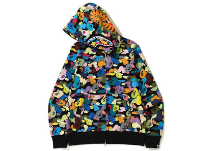 BAPE Multi Camo Shark Full Zip Hoodie (SS23) Black