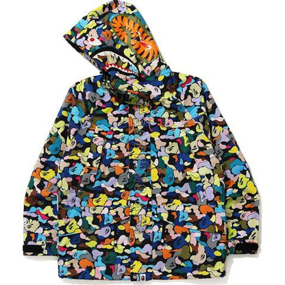 BAPE Multi Camo Shark Snowboard Jacket Black
