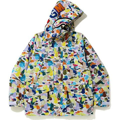 BAPE Multi Camo Shark Snowboard Jacket White