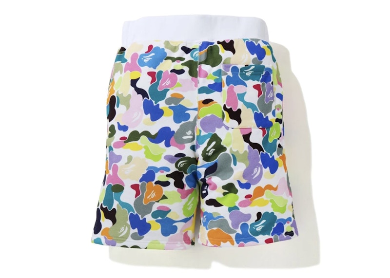 BAPE Multi Camo Sweat Shorts White Multi