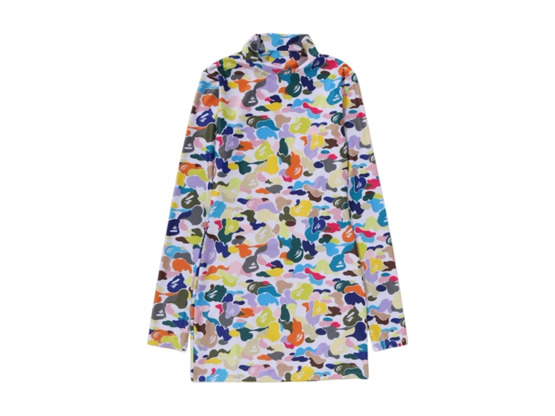 BAPE Women's Multi Camo Turtle Neck Onepiece White