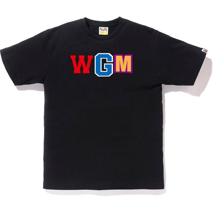 BAPE Multi Camo WGM Milo Gold Zip Shark Tee Black