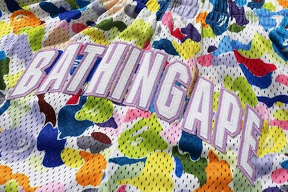 BAPE Multi Camo Wide Basketball Shorts White