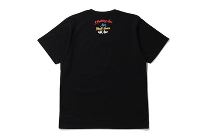 BAPE Multi Color Letters College Tee Black