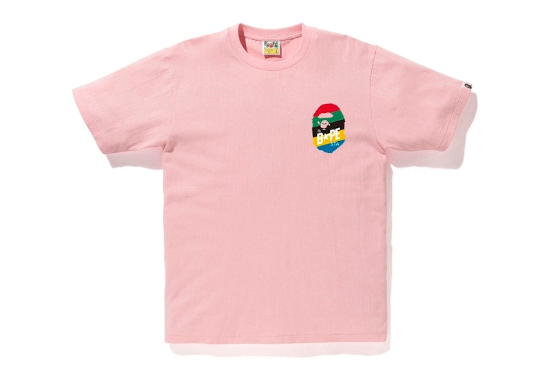 BAPE Multi Color Sta Logo Tee Pink
