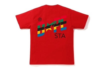 BAPE Multi Color Sta Logo Tee Red