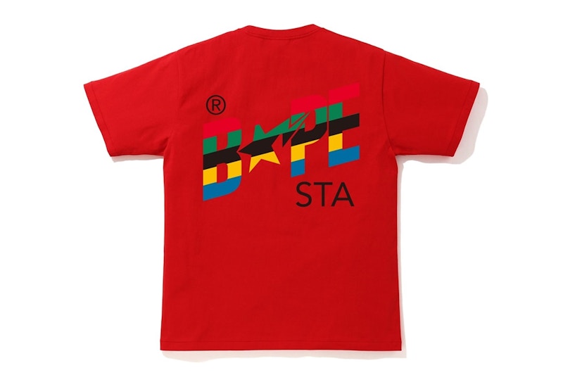 BAPE Multi Color Sta Logo Tee Red