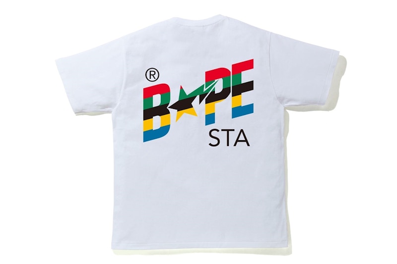 BAPE Multi Color Sta Logo Tee White