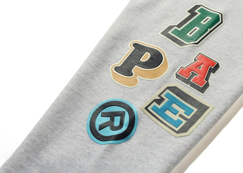 BAPE Multi Fonts Loose Fit Pullover Hoodie Gray