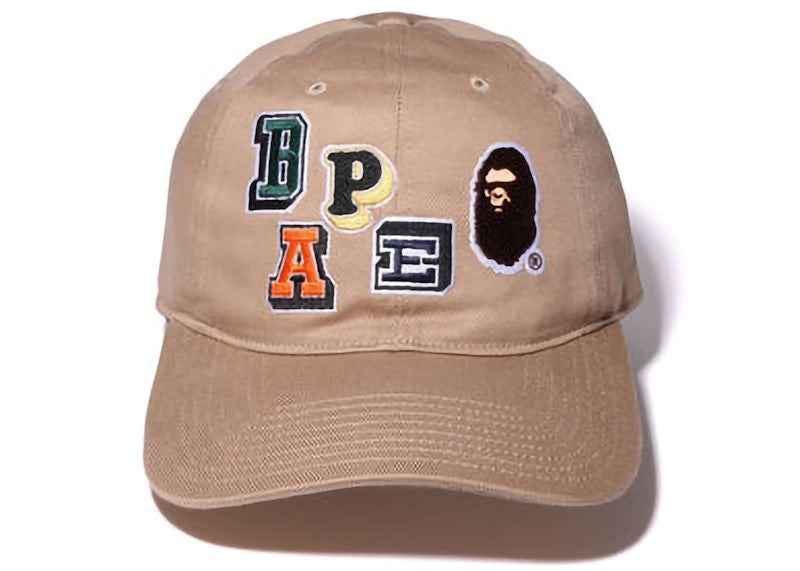 BAPE Multi Fonts Patch Panel Cap Beige