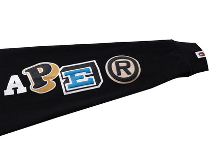 BAPE Multi Fonts Relaxed Fit Heavyweight L/S Tee Black