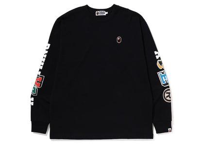 BAPE Multi Fonts Relaxed Fit Heavyweight L/S Tee Black