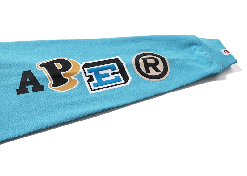 BAPE Multi Fonts Relaxed Fit Heavyweight L/S Tee Sax
