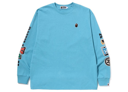 BAPE Multi Fonts Relaxed Fit Heavyweight L/S Tee Sax