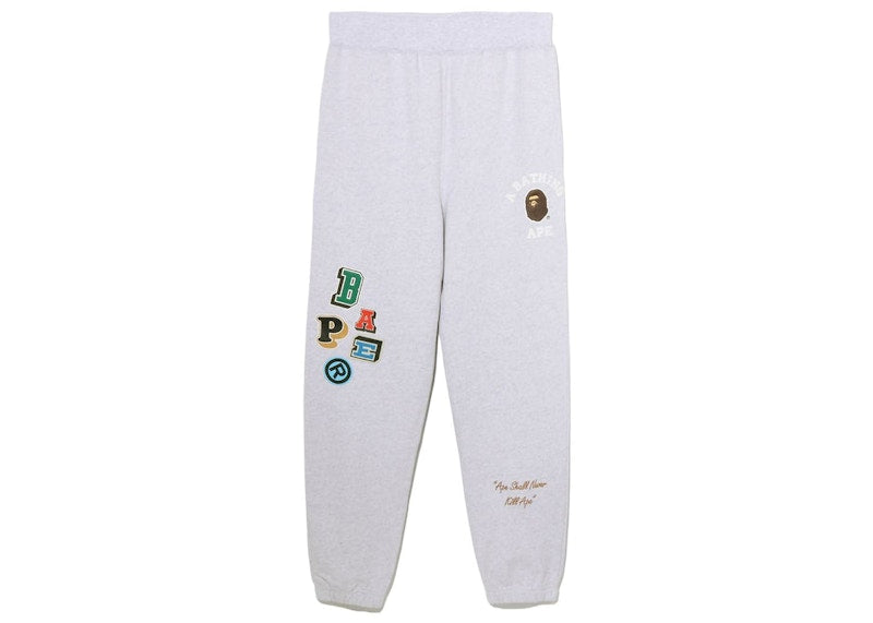 BAPE Multi Fonts Sweatpants Grey