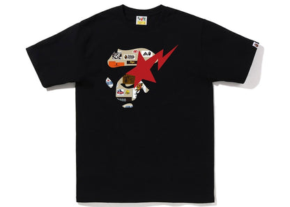 BAPE Multi Label Ape Face Tee Black