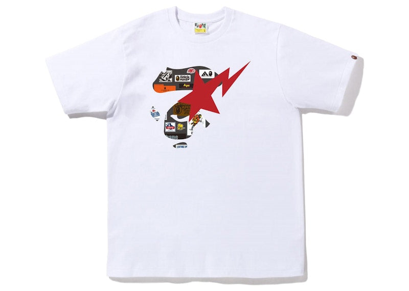 BAPE Multi Label Ape Face Tee White
