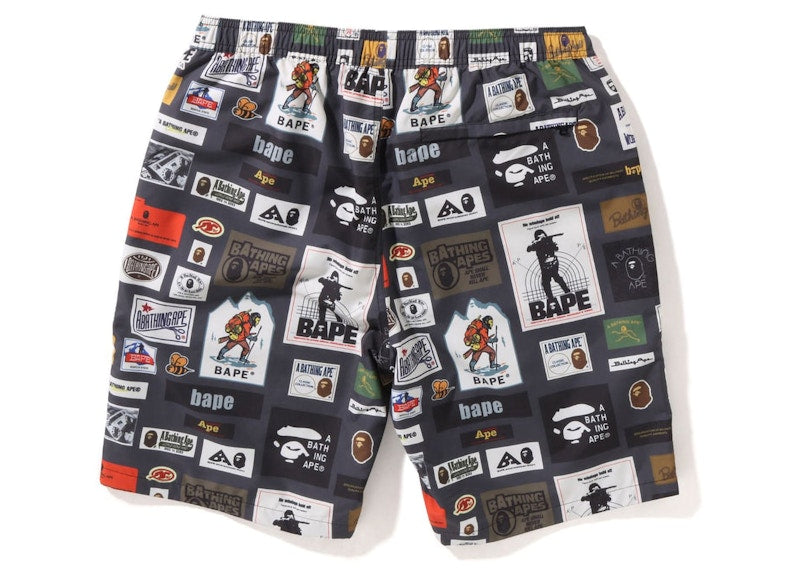 BAPE Multi Label Beach Shorts Multi