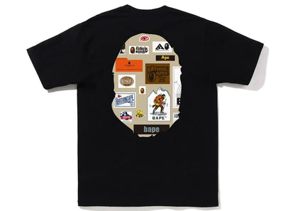 BAPE Multi Label Big Ape Head Tee Black