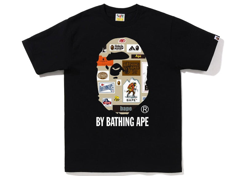 BAPE Multi Label By Bathing Ape Tee Black