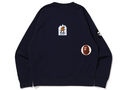 BAPE Multi Label Relaxed Fit Crewneck Navy