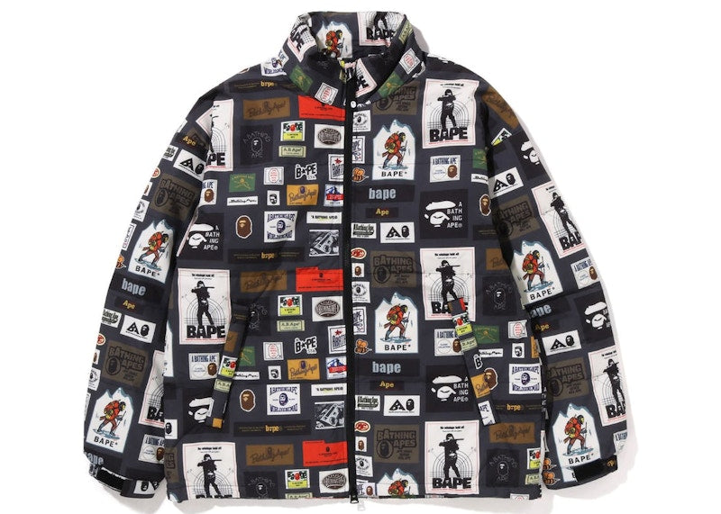 BAPE Multi Label Relaxed Fit Down Jacket Multi