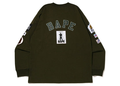 BAPE Multi Label Relaxed Fit L/S Tee Green