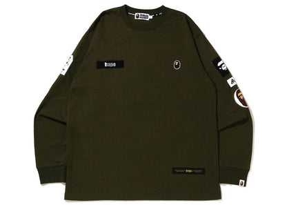 BAPE Multi Label Relaxed Fit L/S Tee Green