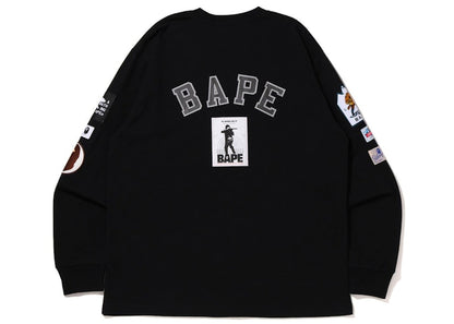 BAPE Multi Label Relaxed Fit L/S Tee Navy