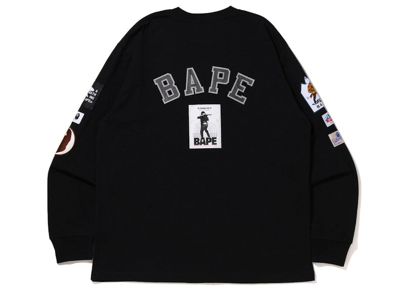 BAPE Multi Label Relaxed Fit L/S Tee Navy