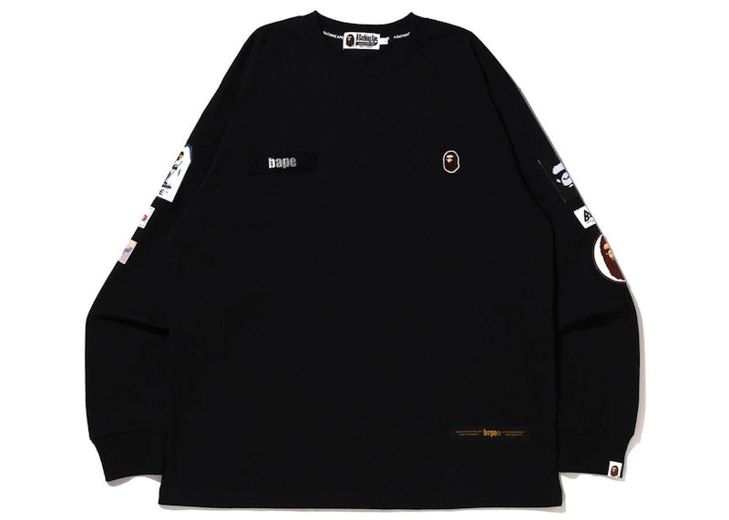 BAPE Multi Label Relaxed Fit L/S Tee Navy