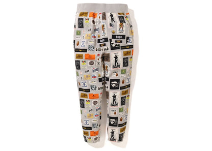 BAPE Multi Label Sweatpants Beige