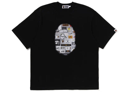 BAPE Multi Logo Big Ape Head Relaxed Fit Tee Black